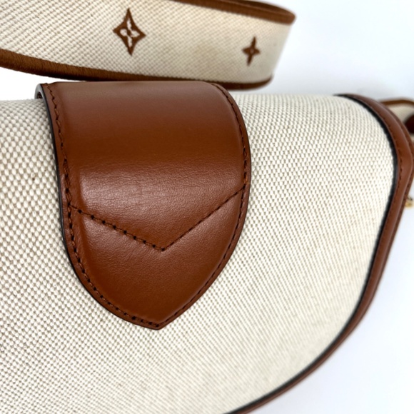 LOUIS VUITTON LV Post 9 Soft MM Brown Tan Canvas Leather Crossbody Shoulder Bag - Picture 13 of 14